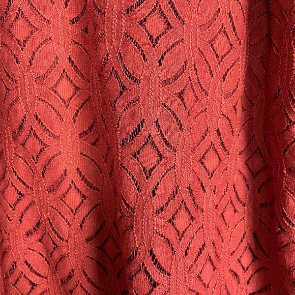 NWT Market &‎ Spruce Top Size 2X – Red Rust Geometric Lace Layered Look - Picture 4 of 6